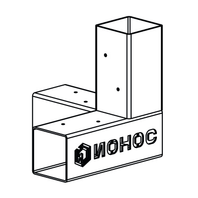 Коннектор 3-х лучевой угловой, IO-CUBE 90/2Г